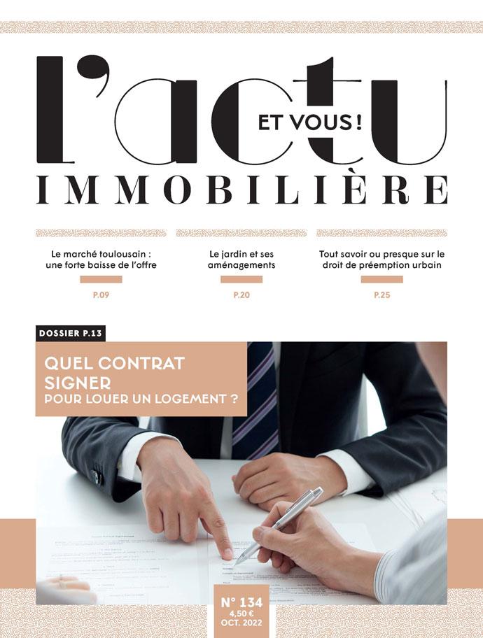 couverture de la revue actu immobilière et vous numéro 134 du mois d'octobre 2022