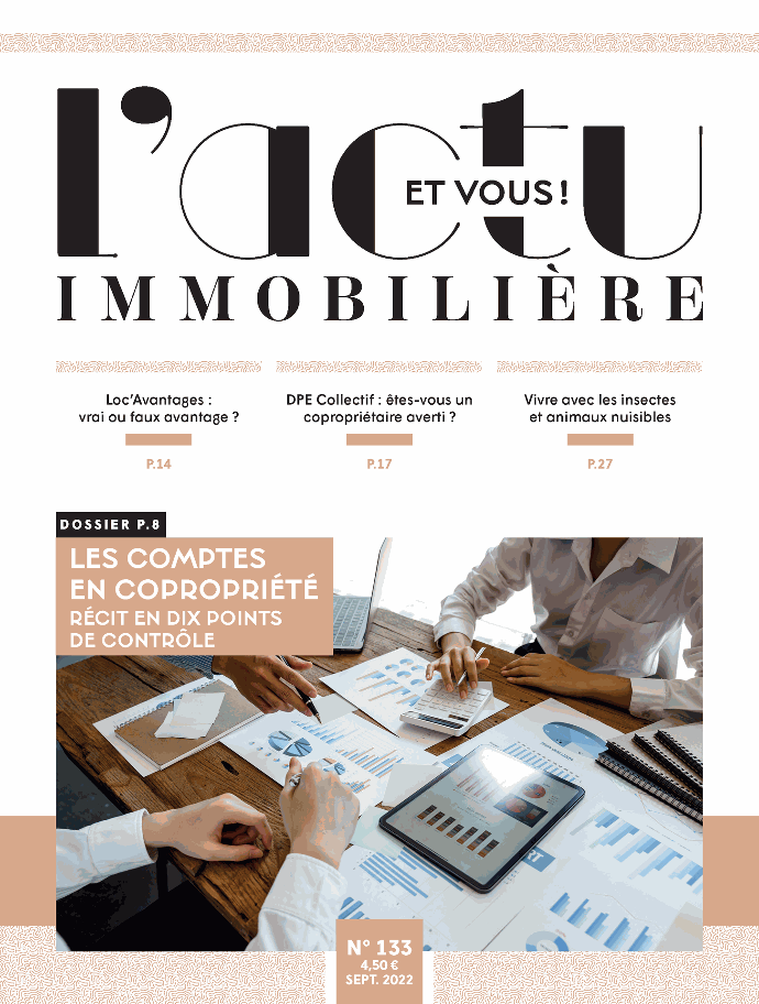 couverture de la revue actu immobilière et vous numéro 133 de septembre 2022