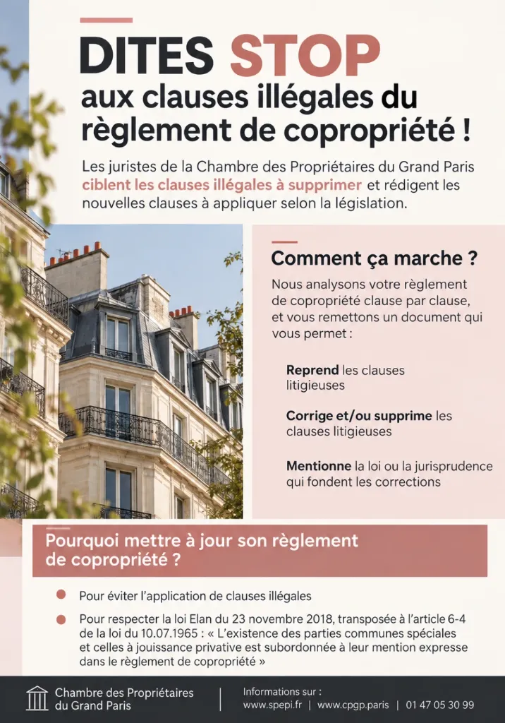 Mise à jour juridique du règlement de copropriété